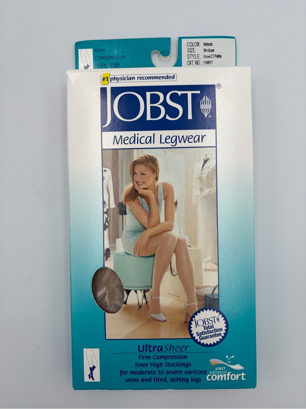 Jobst UltraSheer Natural Knee High Compression Stocking Medium PETITE 20-30 mmHg